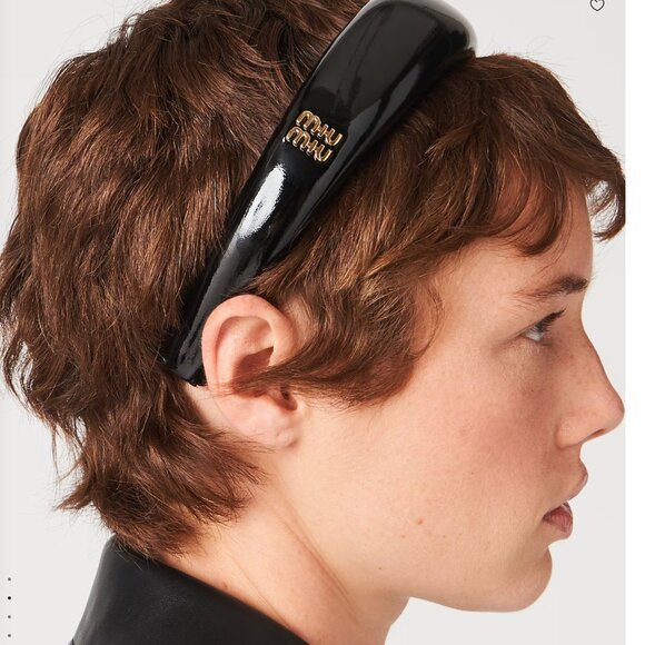 Miu Miu Patent Leather Black Headband Authentic - Picture 3 of 8